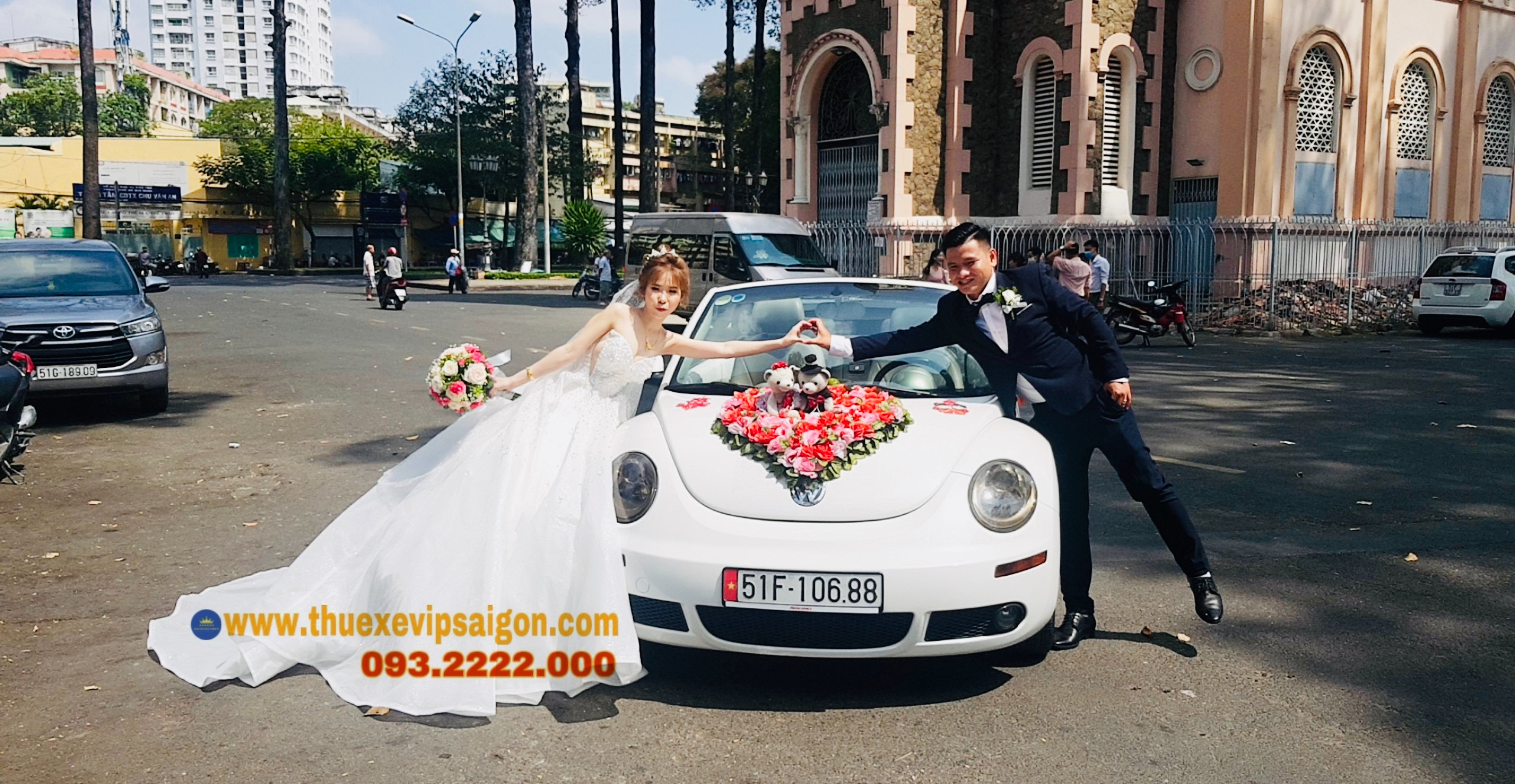 Vip Cars Bảo Dương cho thuê xe cưới bọ mui trần ngày 13/3/2020